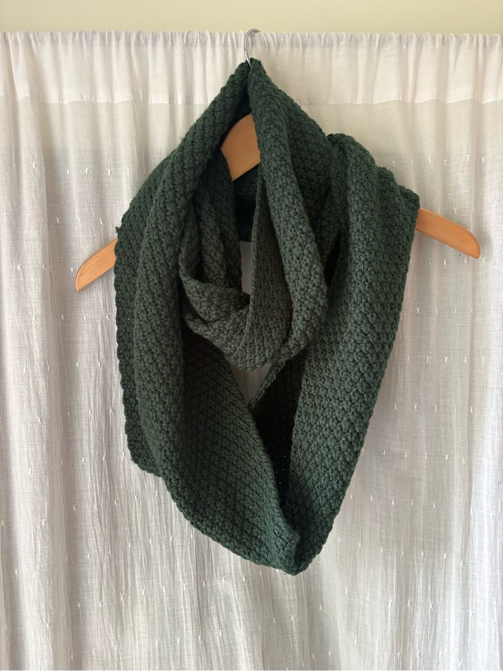 L.L. Bean Dark Green Knit Infinity Scarf